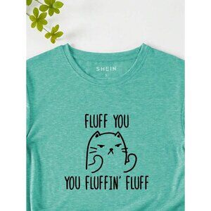 INAWLY Summer Women Tops Printed Short Sleeve T-Shirt Mint Green Size XL